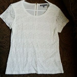 89th and Madison cream lace top
